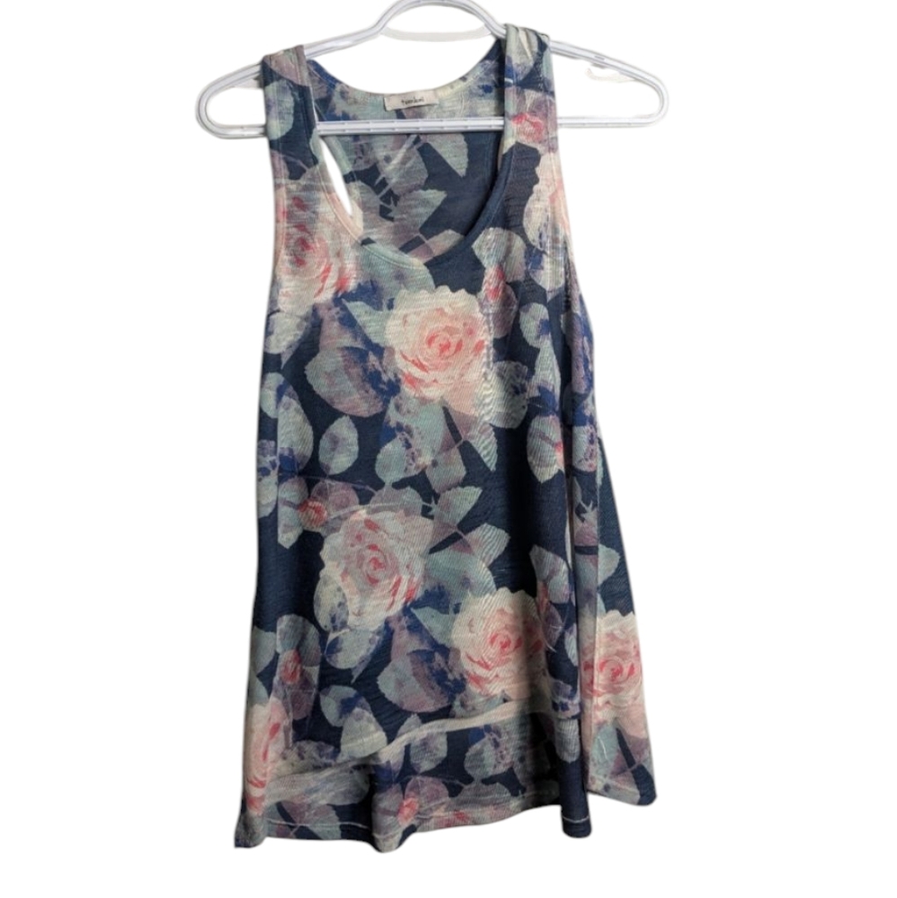 TeenBell Floral Sleeveless Dress - Blue and Pink